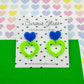 Scallop heart acrylic earrings