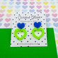 Scallop heart acrylic earrings