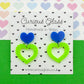 Scallop heart acrylic earrings