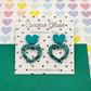 Scallop heart acrylic earrings
