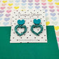 Scallop heart acrylic earrings