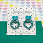 Scallop heart acrylic earrings