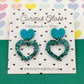 Scallop heart acrylic earrings