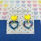Scallop heart acrylic earrings