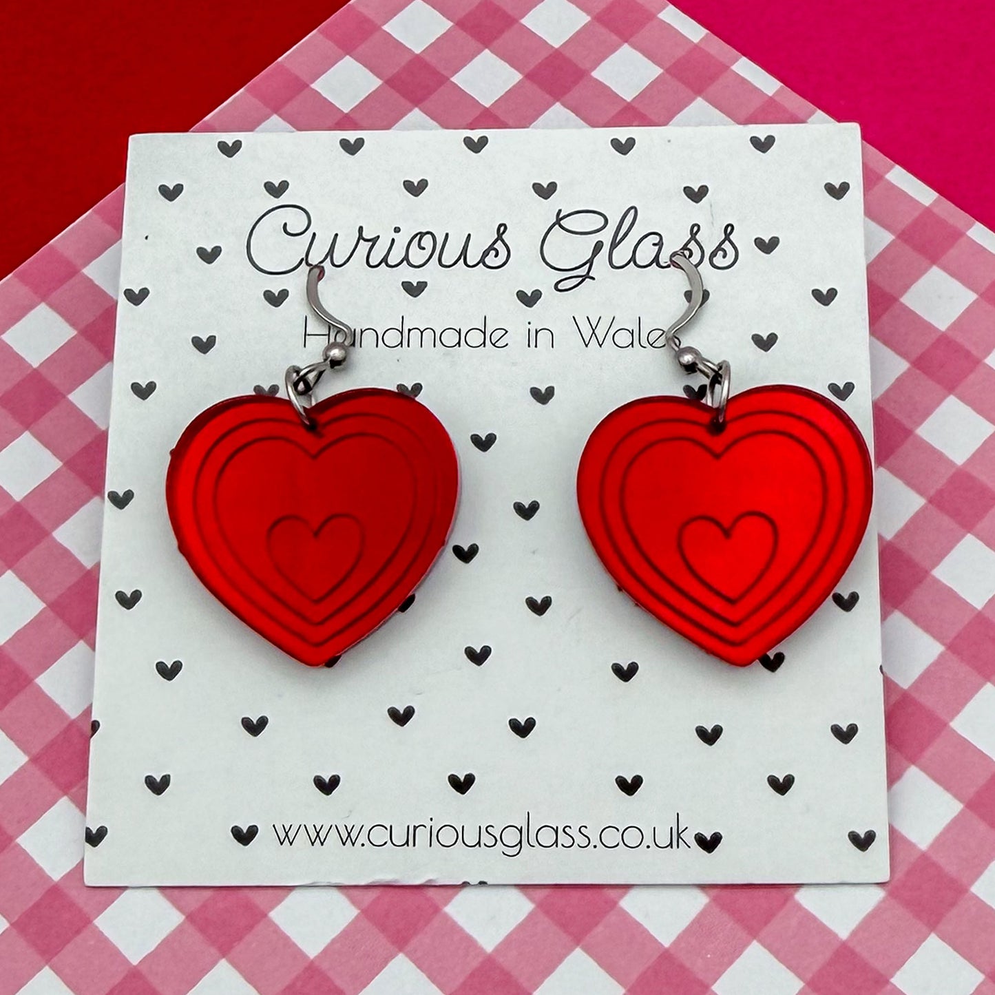 Limited edition heart acrylic earrings