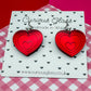 Limited edition heart acrylic earrings