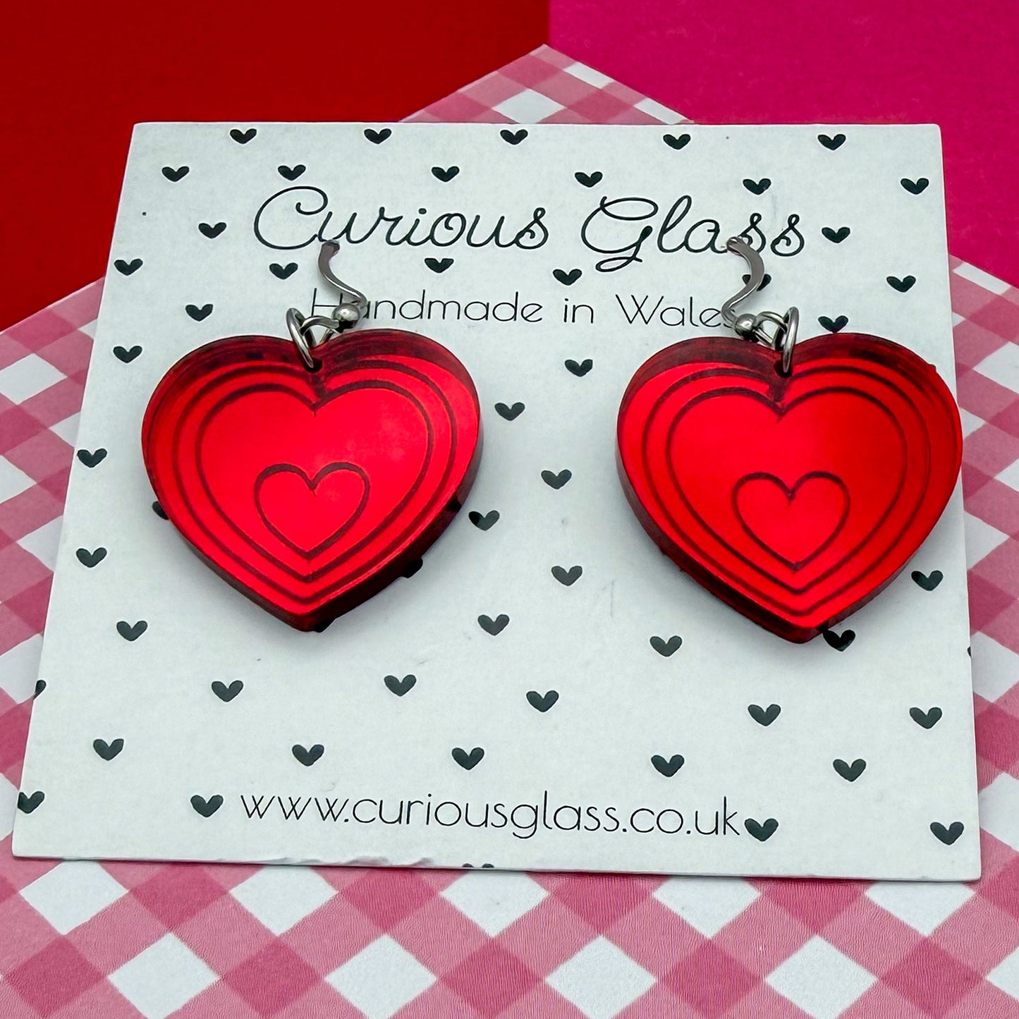 Limited edition heart acrylic earrings