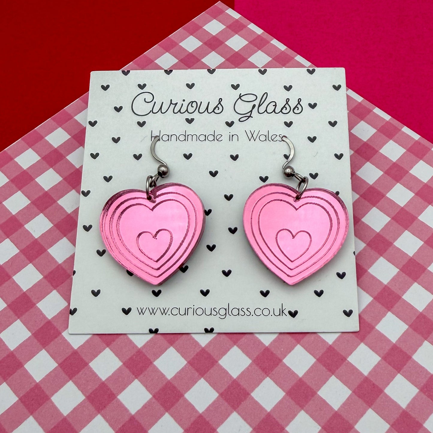 Limited edition heart acrylic earrings