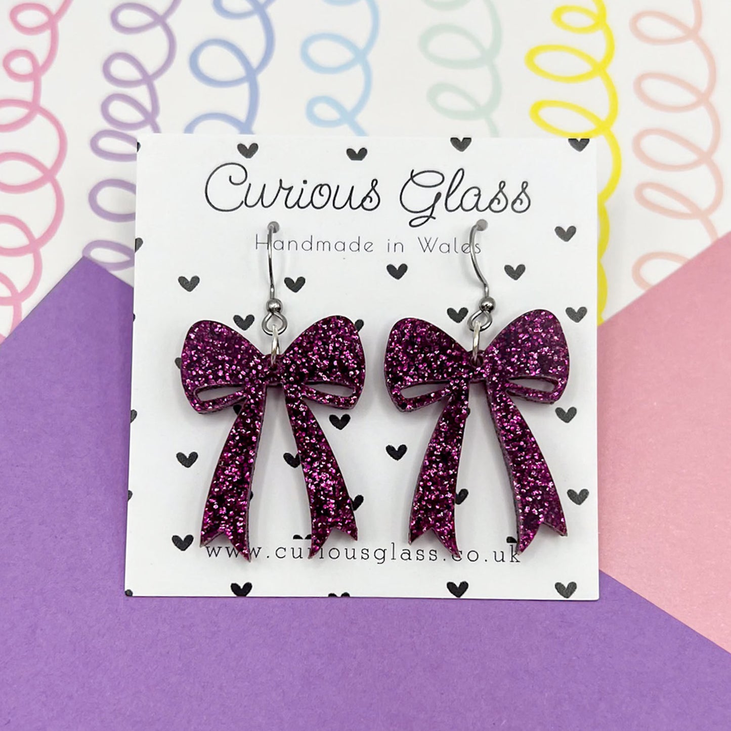 Bow Acrylic Earrings (Larger)