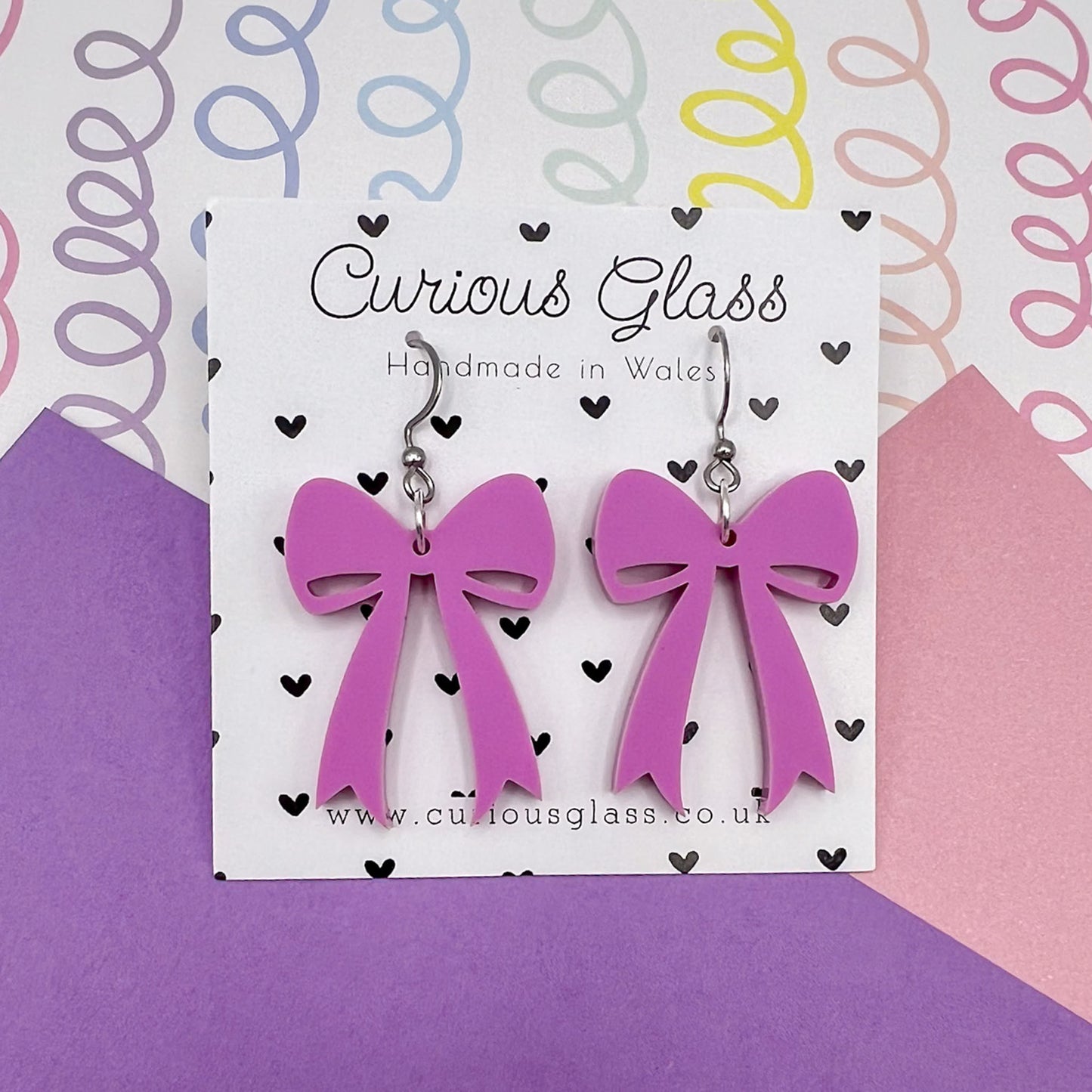 Bow Acrylic Earrings (Larger)