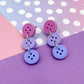 Button Stud Acrylic Earrings