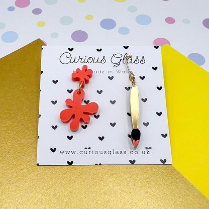 Limited edition arty acrylic earrings