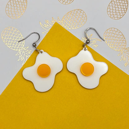 Fried Eggs Acrylic Earrings