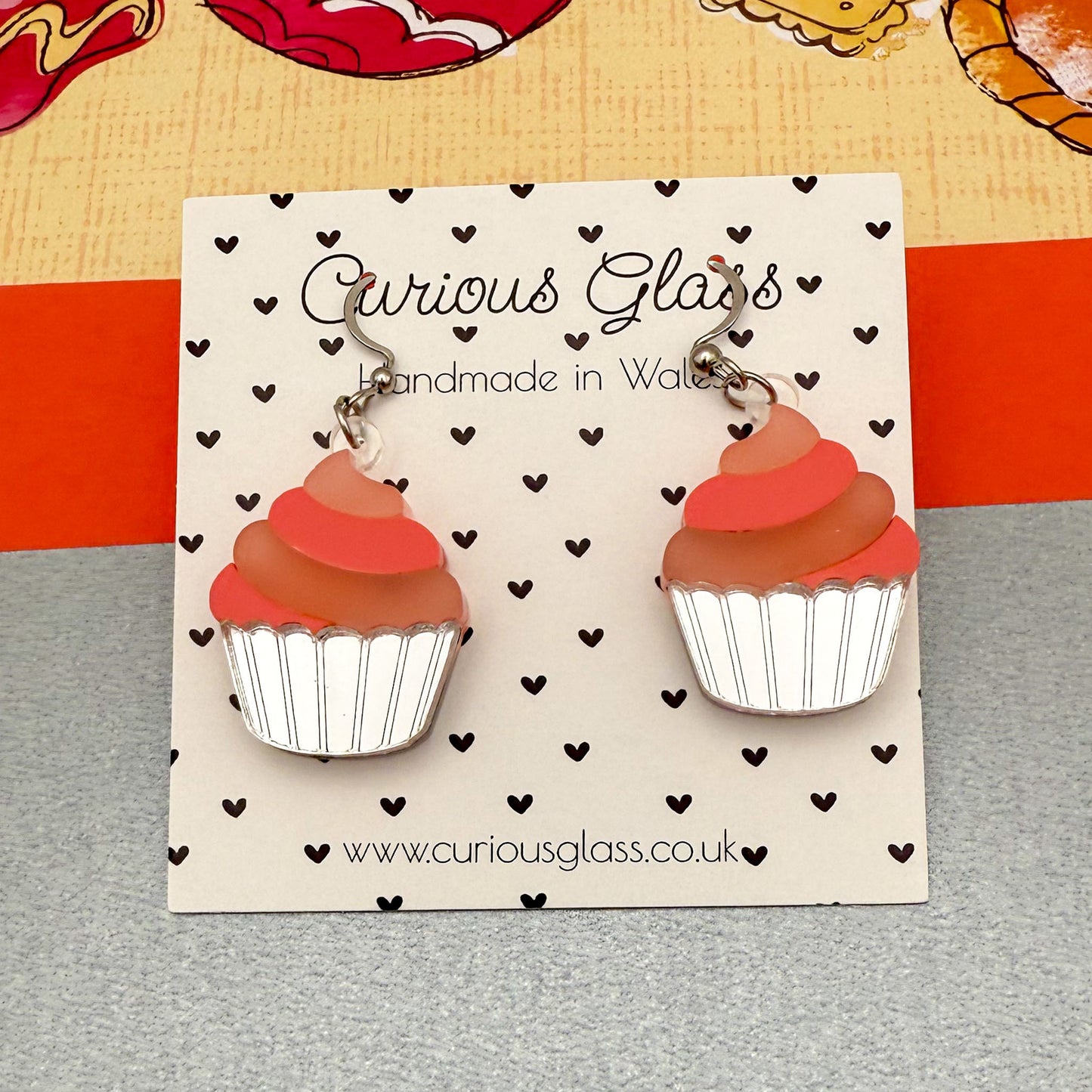 Cupcake Acrylic Earrings