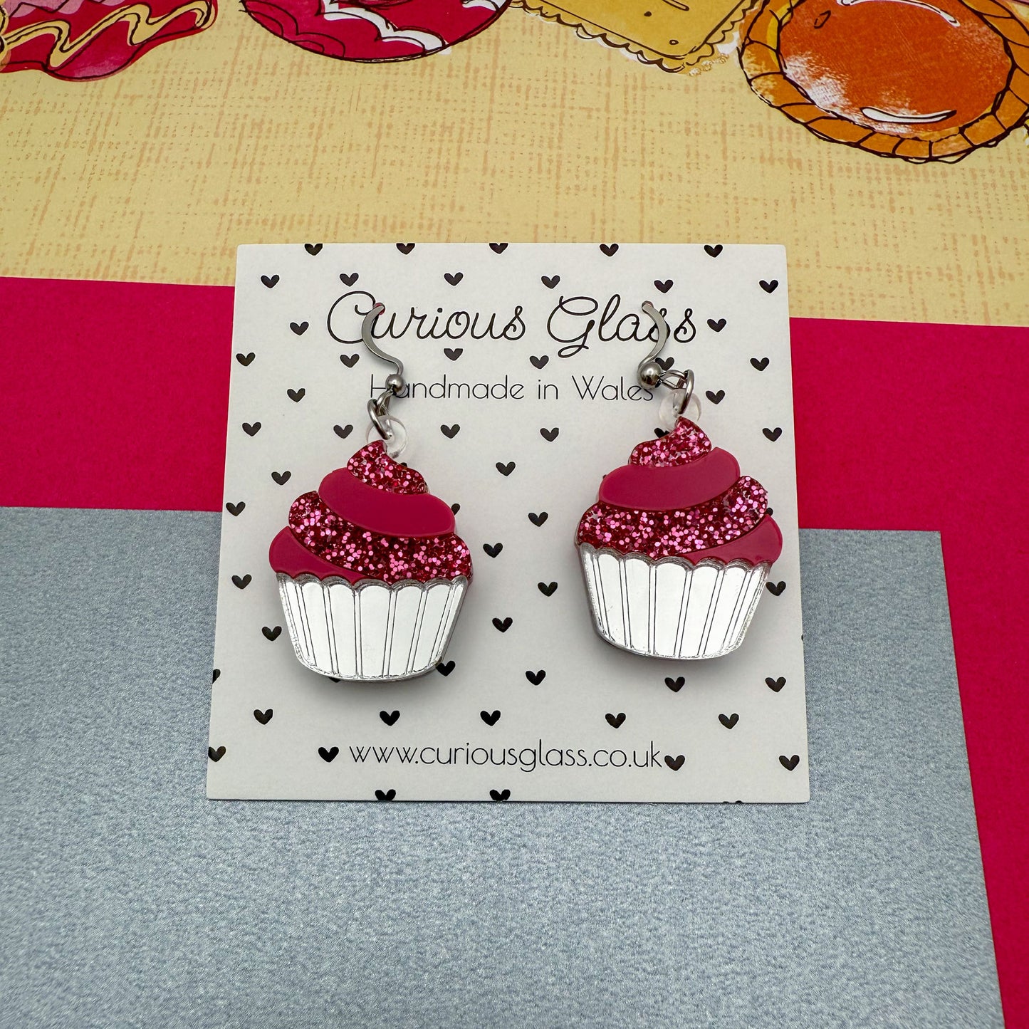 Cupcake Acrylic Earrings