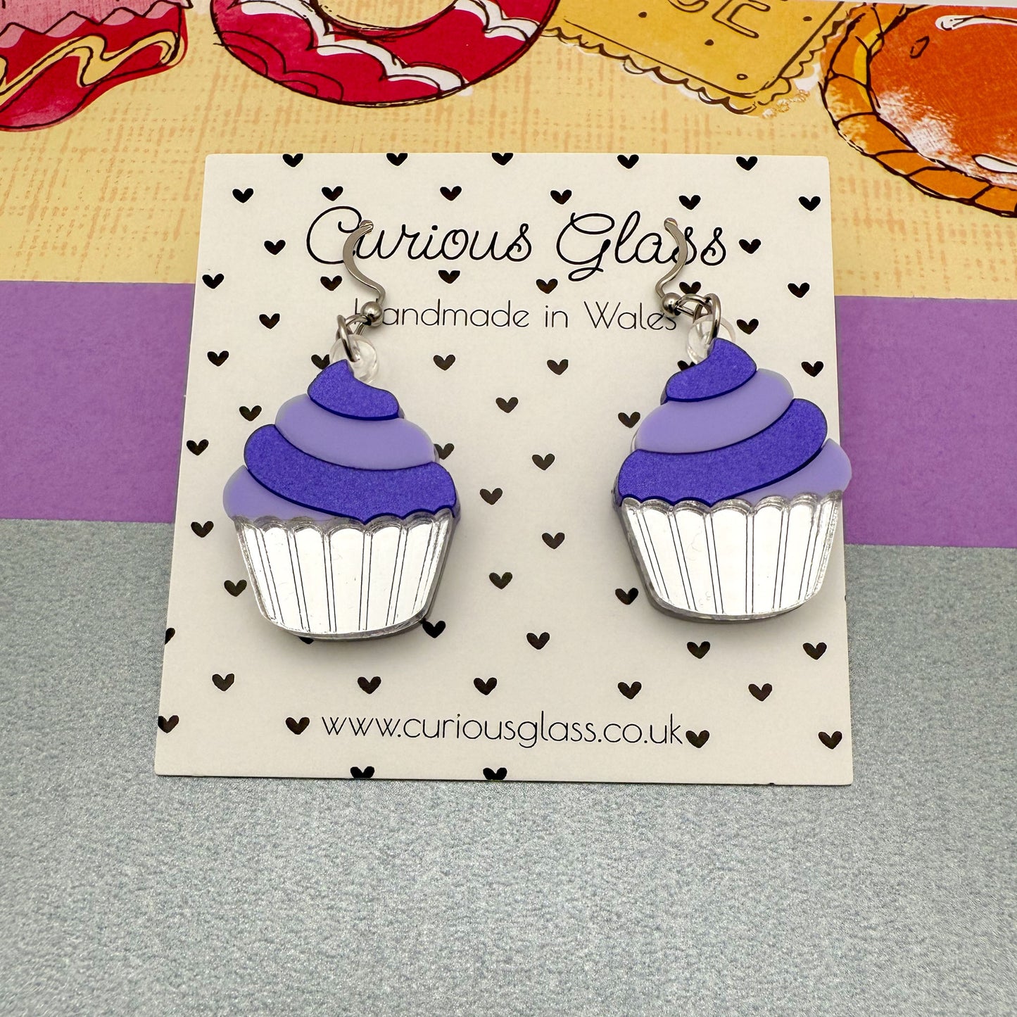 Cupcake Acrylic Earrings