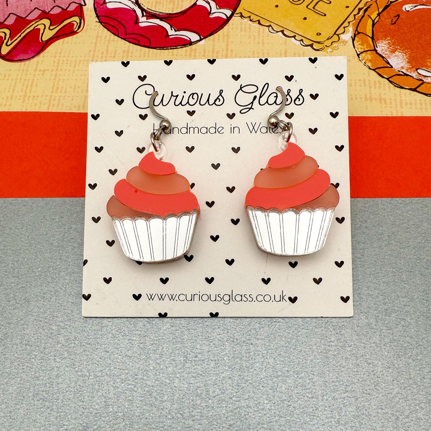 Cupcake Acrylic Earrings