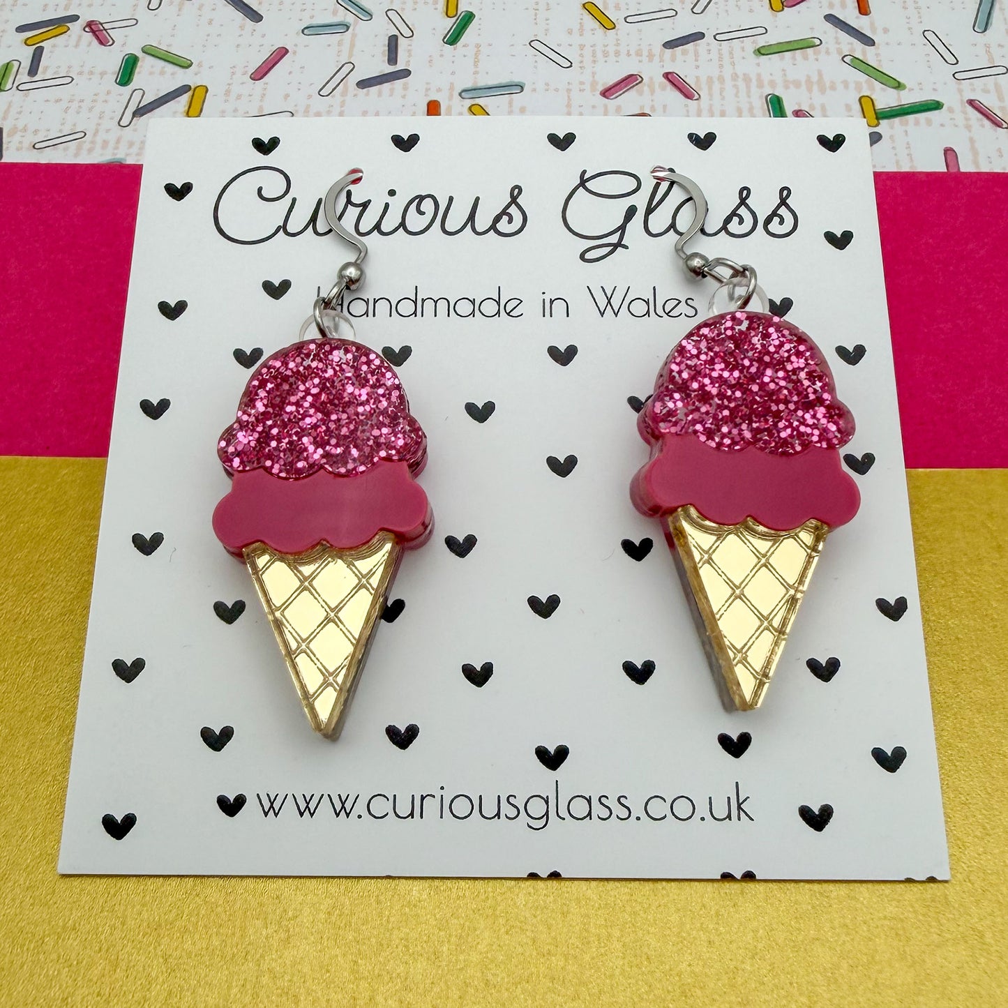 Ice cream acrylic earrings