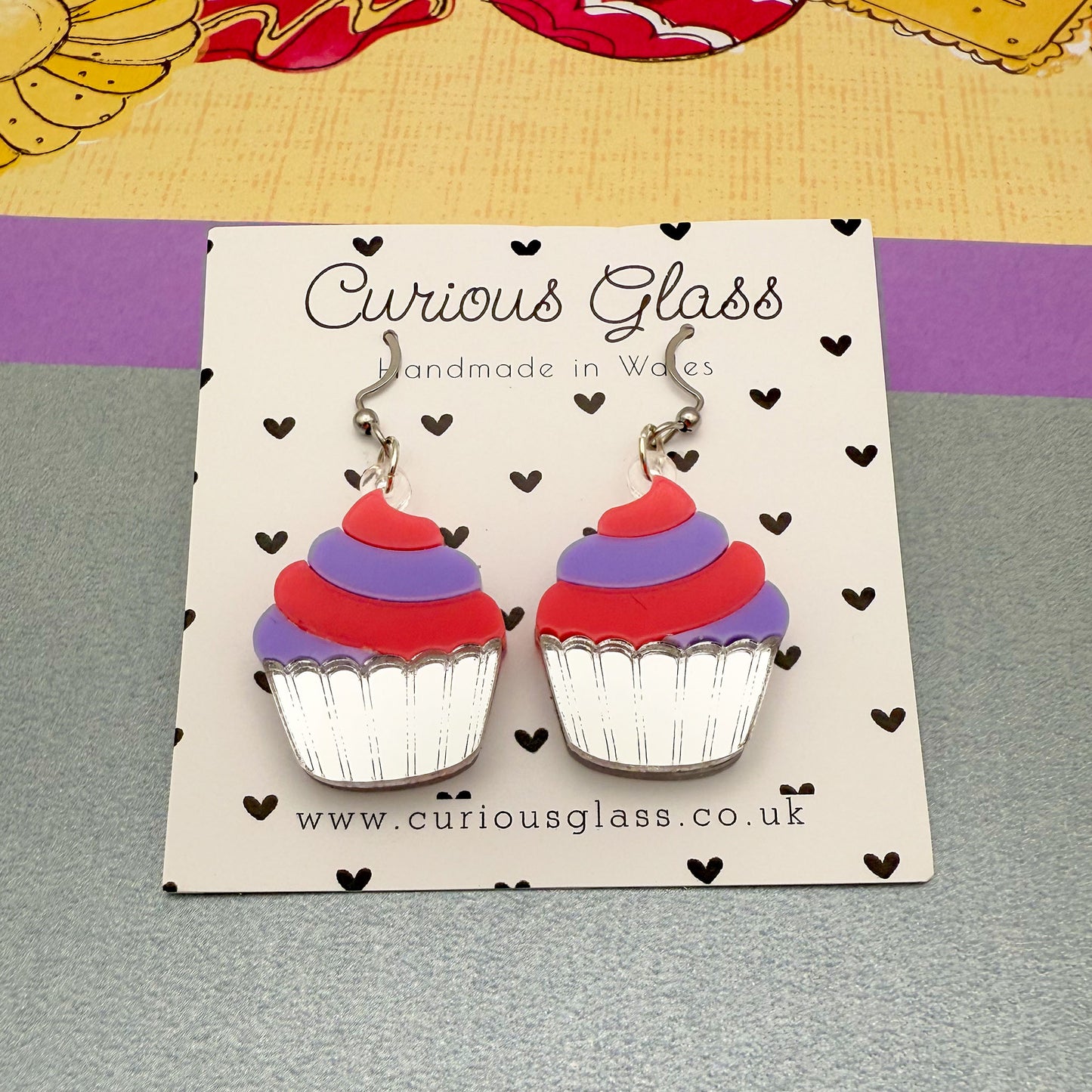 Cupcake Acrylic Earrings