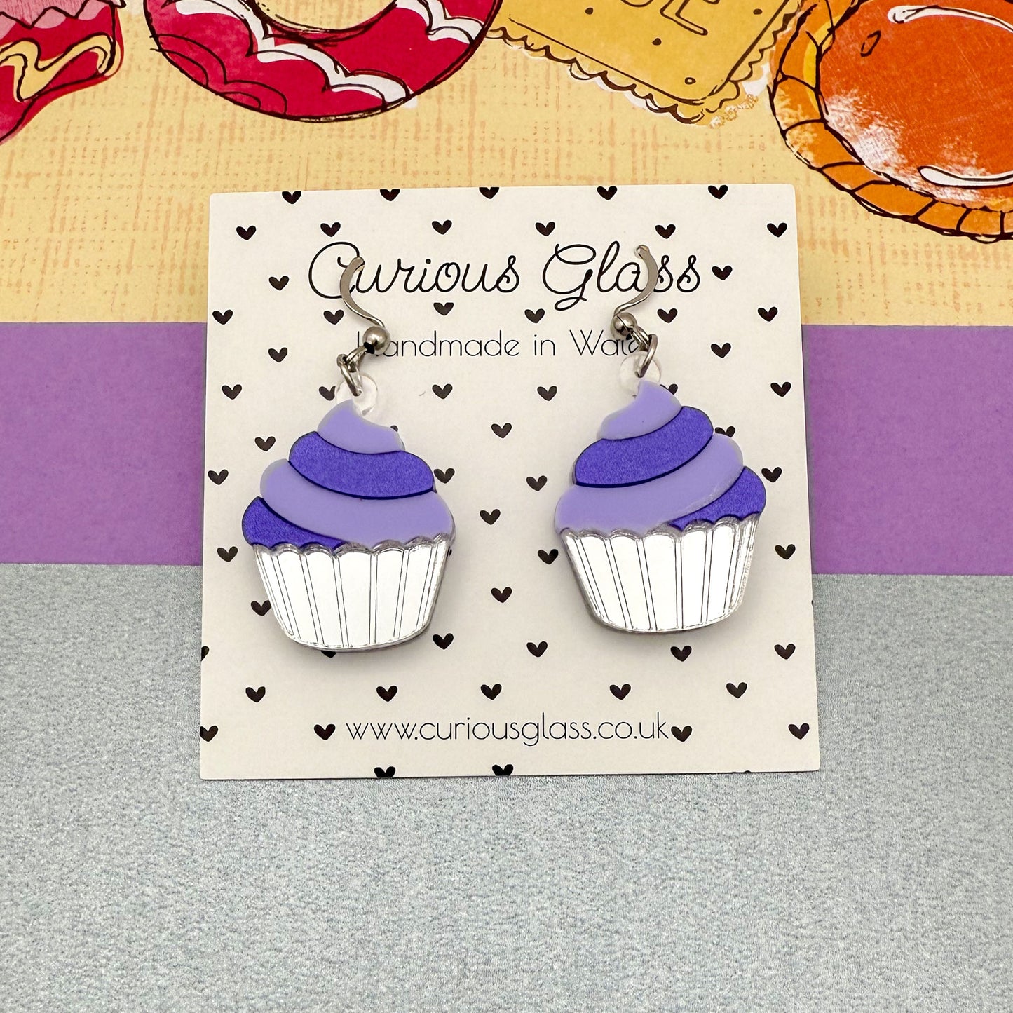 Cupcake Acrylic Earrings