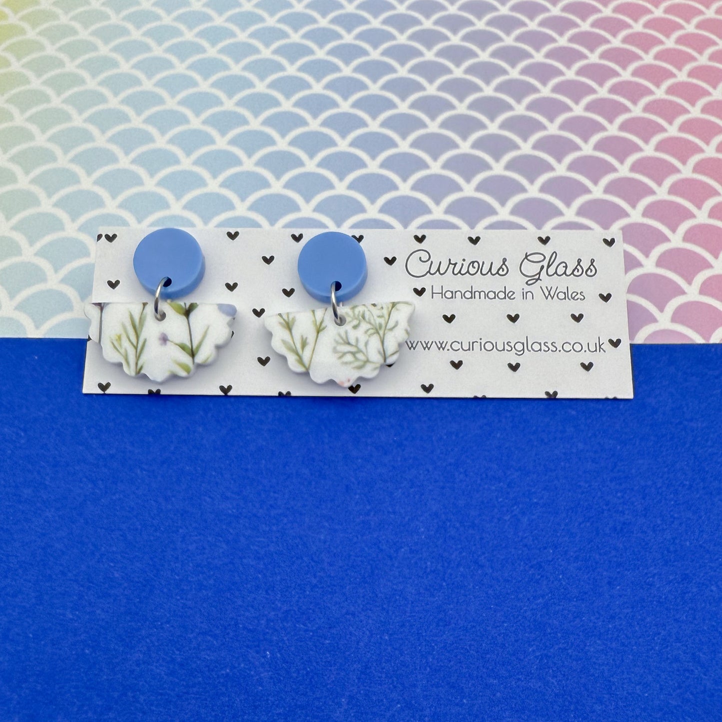 Scallop acrylic earrings - stud