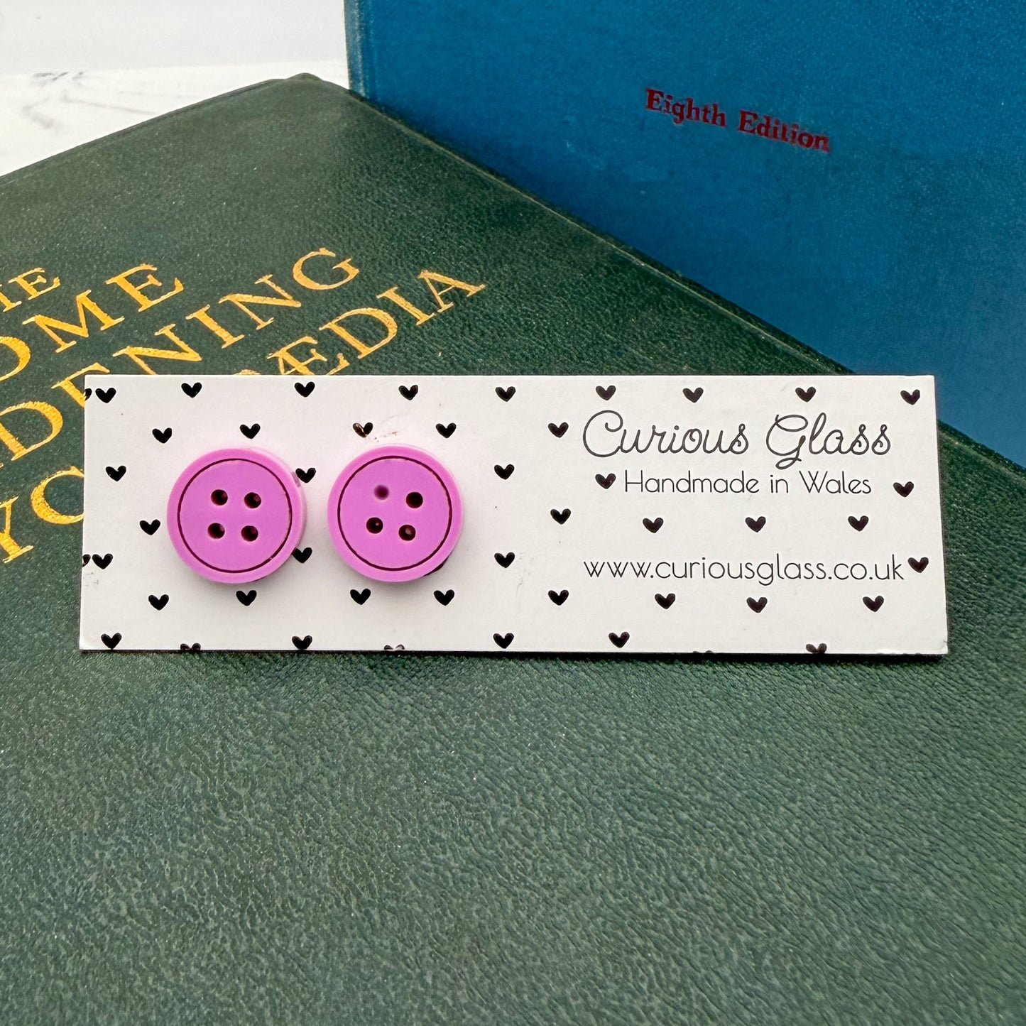 Button Stud Acrylic Earrings