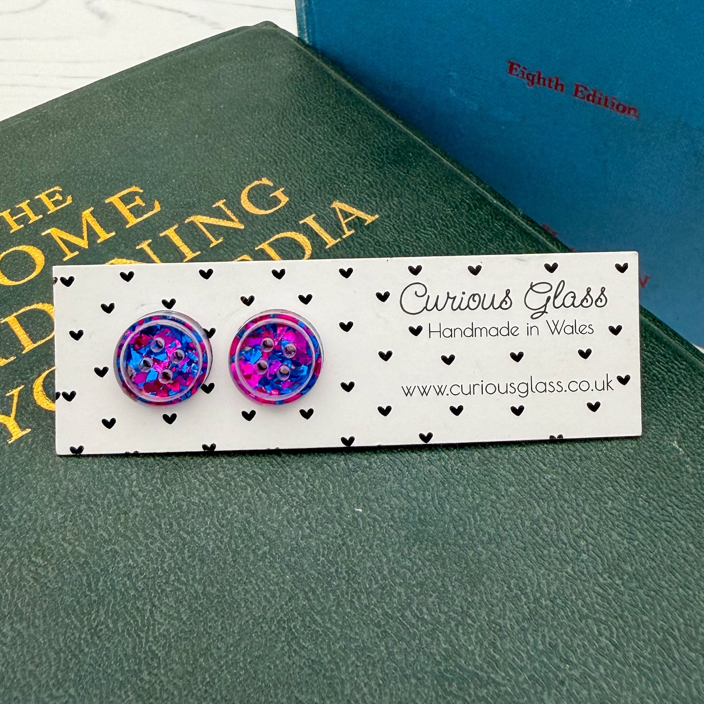 Button Stud Acrylic Earrings