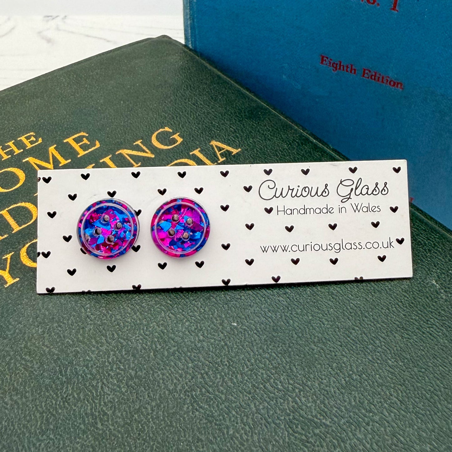 Button Stud Acrylic Earrings