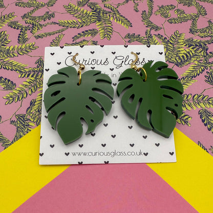 Monstera Acrylic Earrings