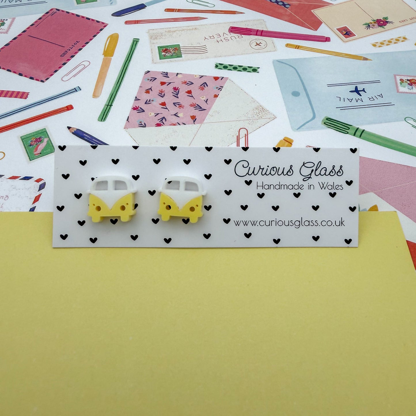Camper van earrings - stud