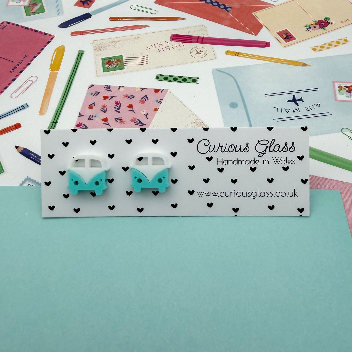 Camper van earrings - stud