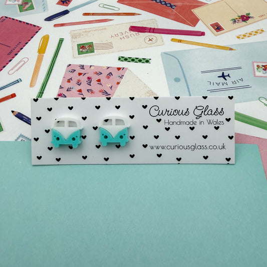 Camper van earrings - stud