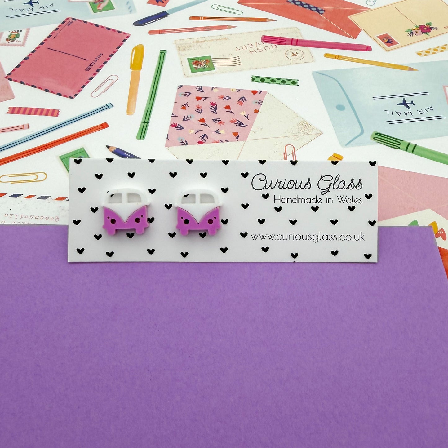 Camper van earrings - stud