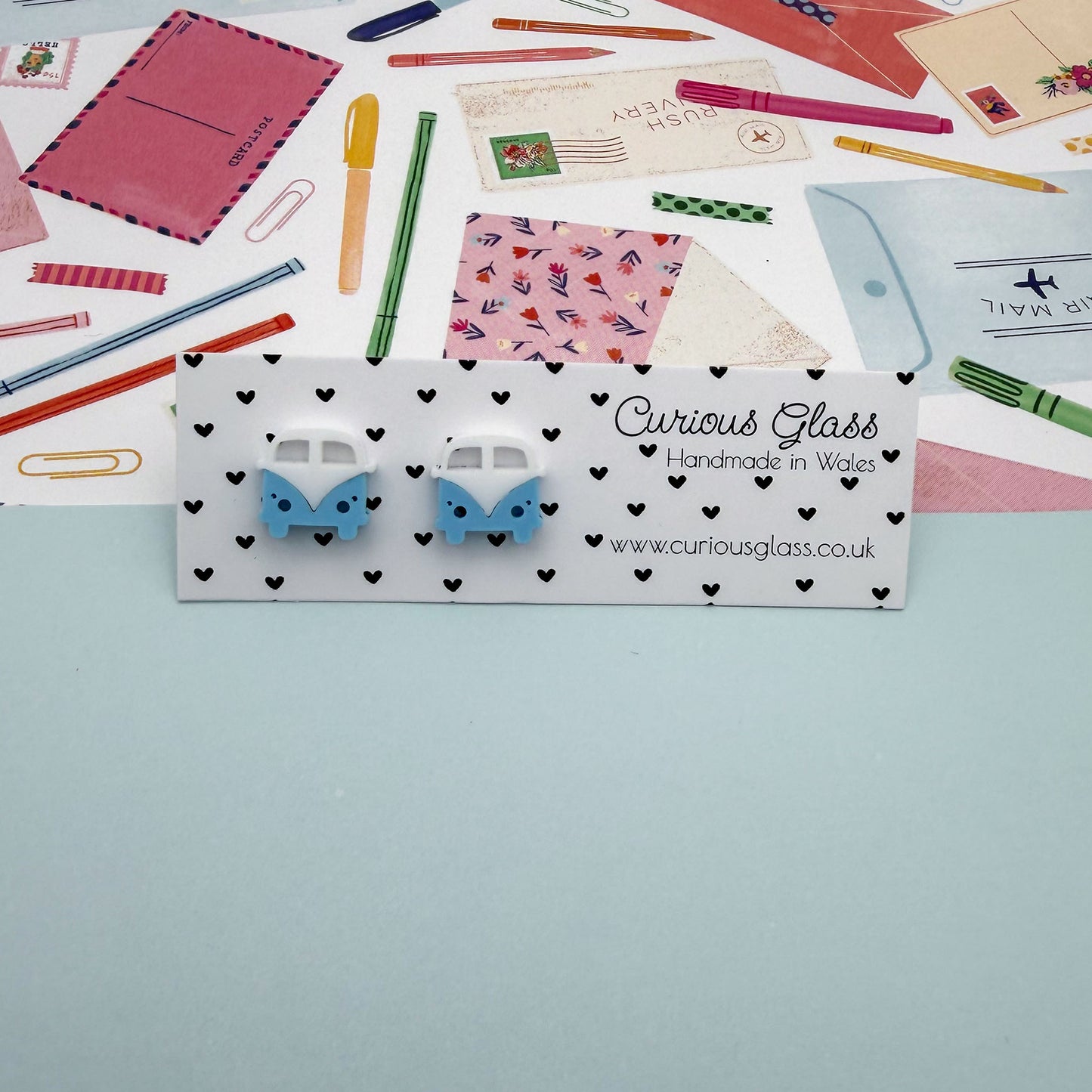 Camper van earrings - stud