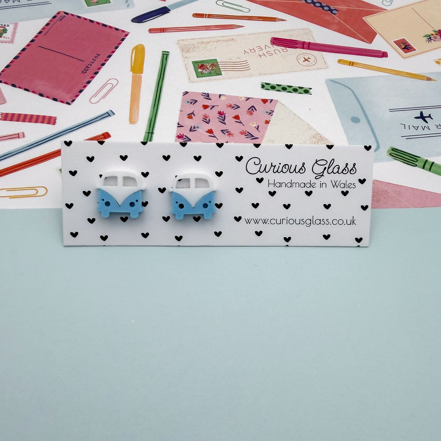 Camper van earrings - stud
