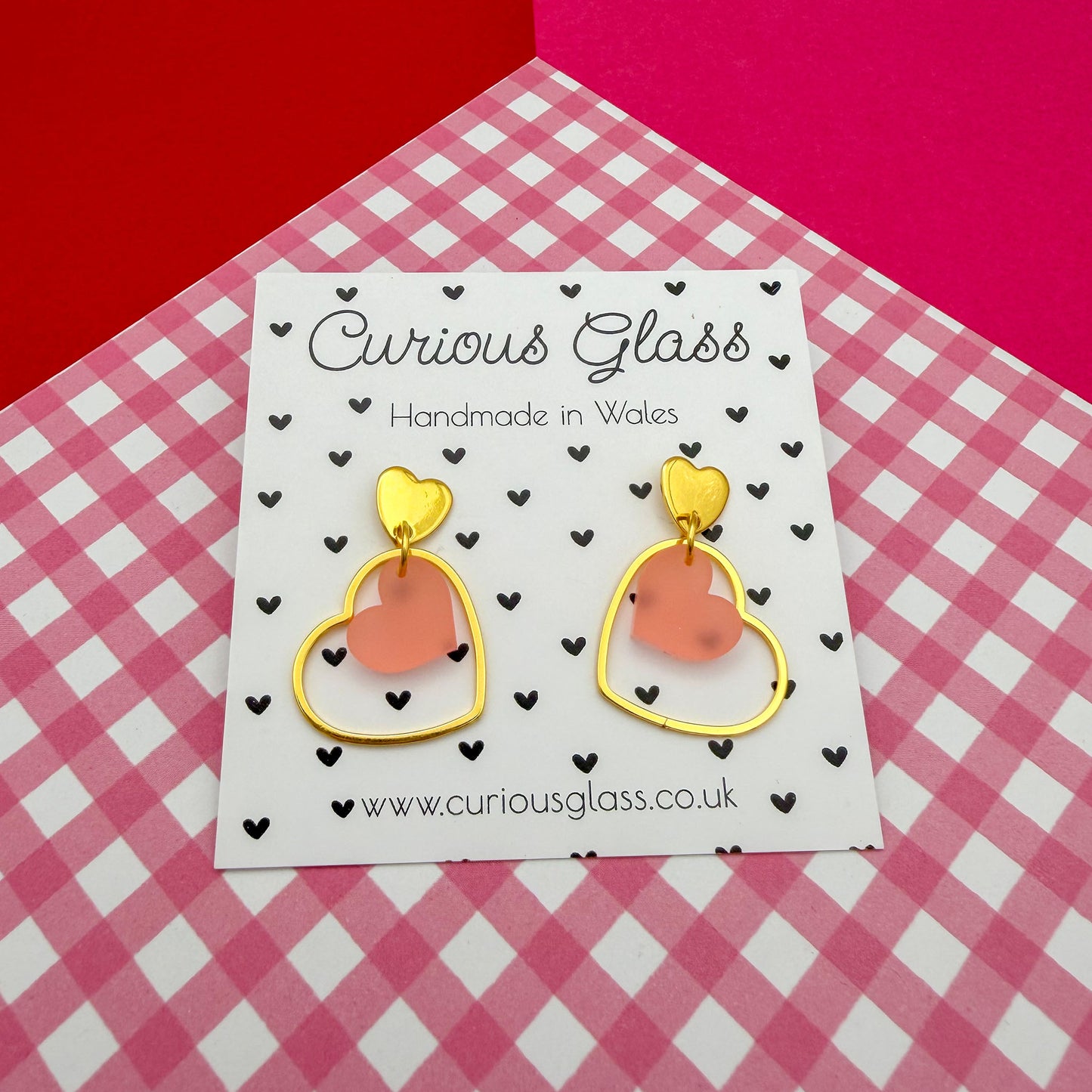 Delicate Hearts Acrylic Earrings