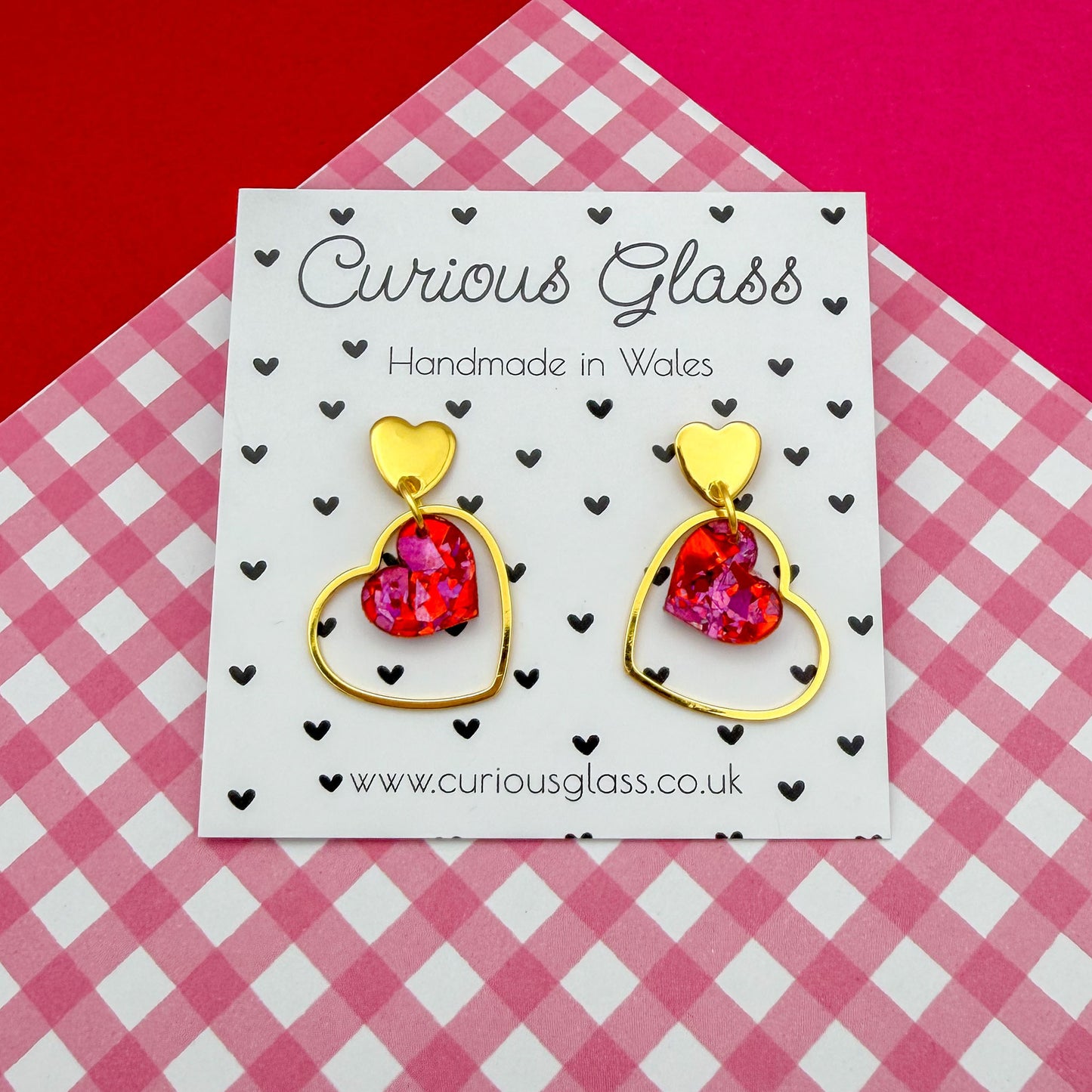 Delicate Hearts Acrylic Earrings