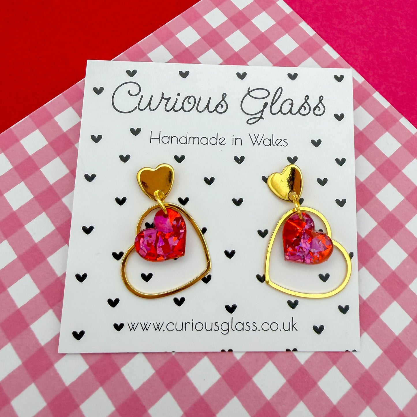 Delicate Hearts Acrylic Earrings
