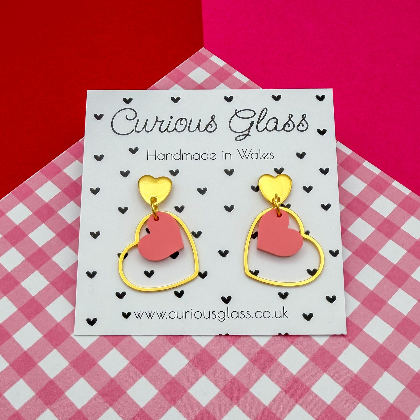 Delicate Hearts Acrylic Earrings