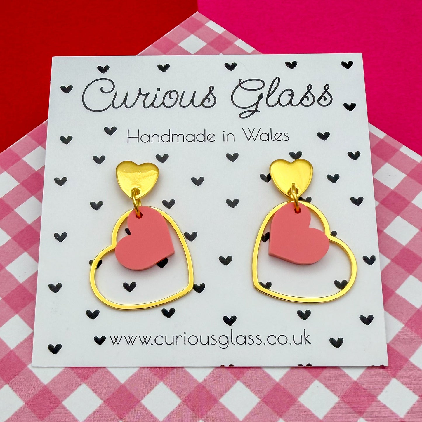 Delicate Hearts Acrylic Earrings