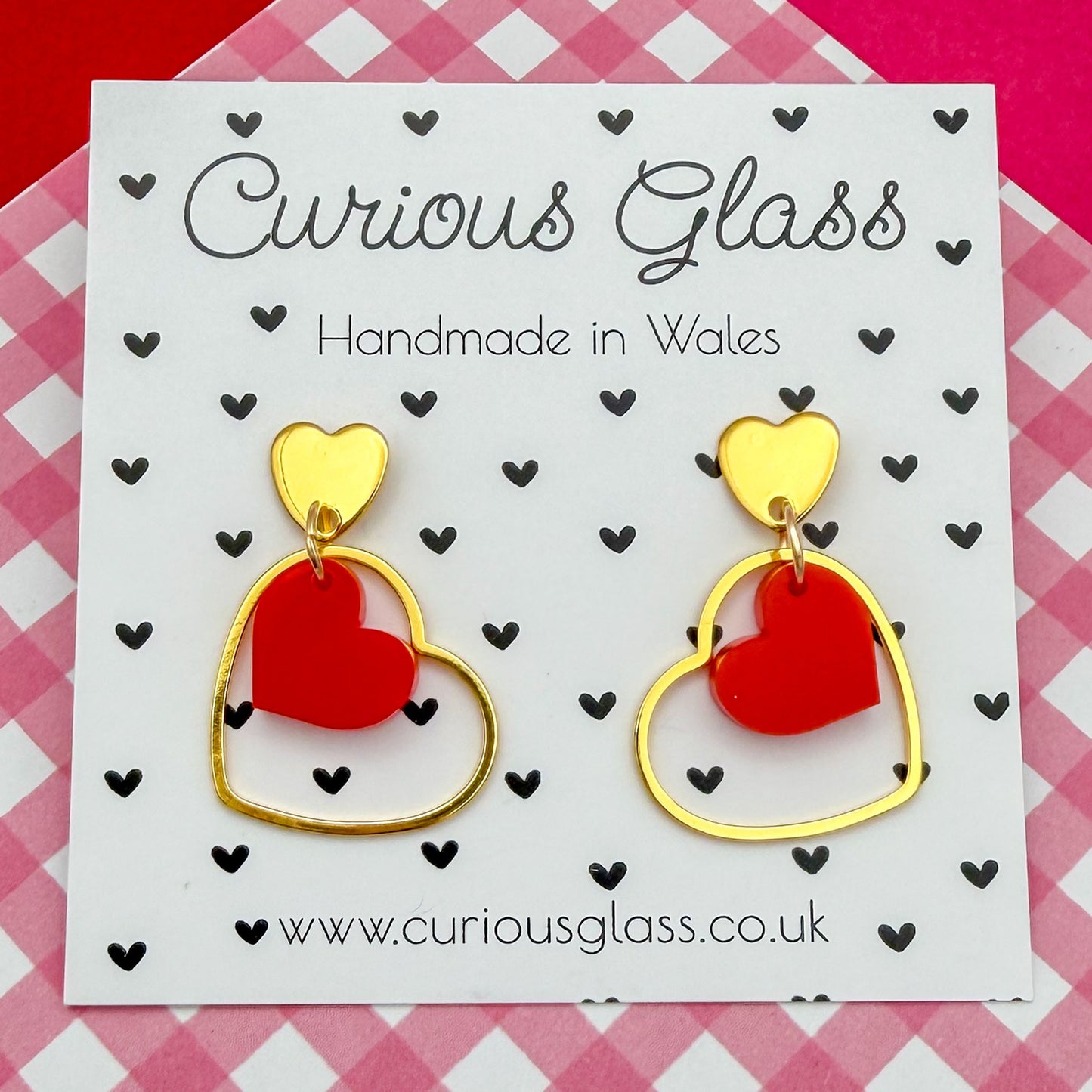 Delicate Hearts Acrylic Earrings