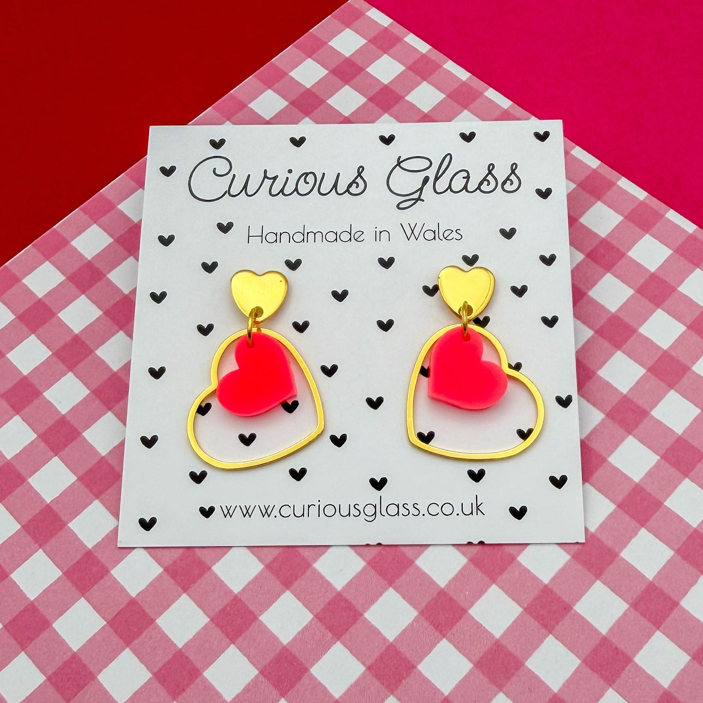Delicate Hearts Acrylic Earrings