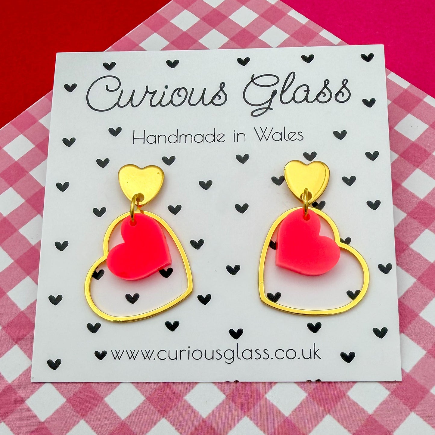 Delicate Hearts Acrylic Earrings