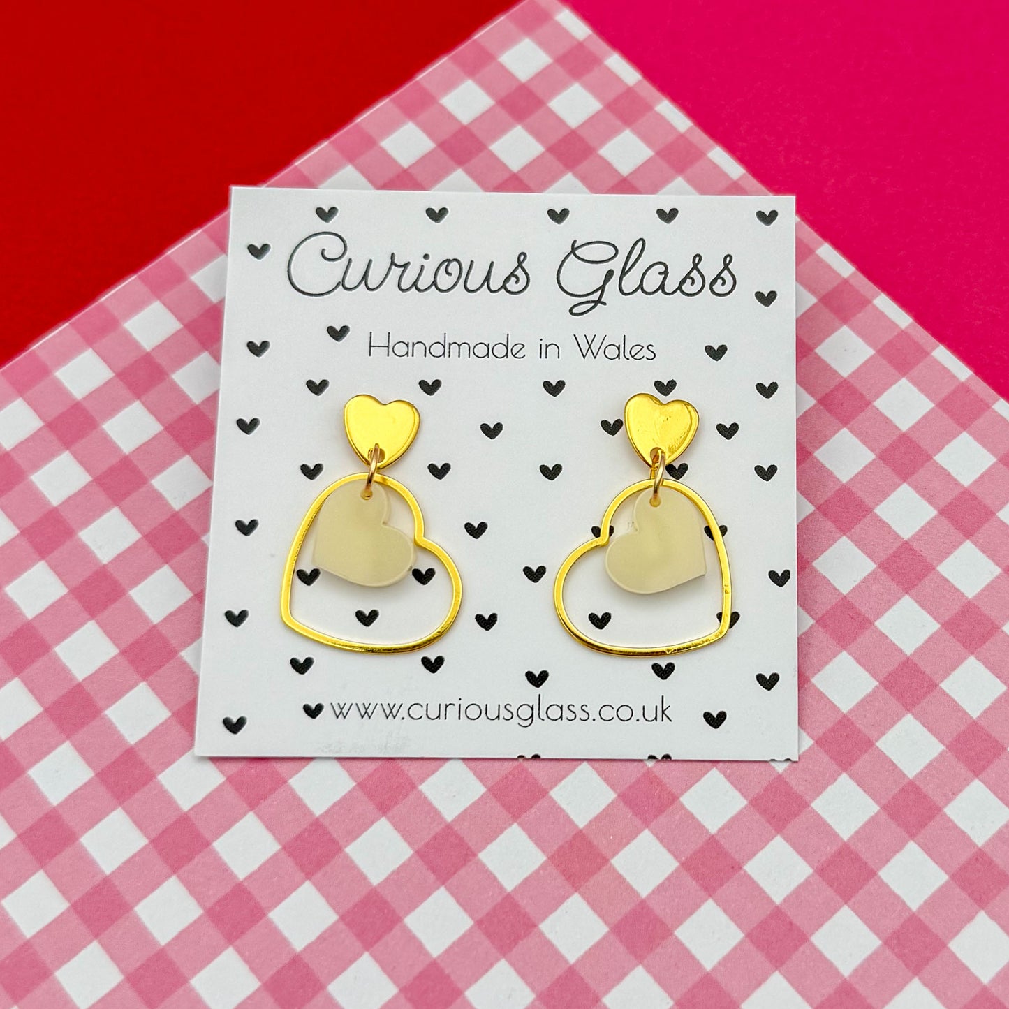 Delicate Hearts Acrylic Earrings