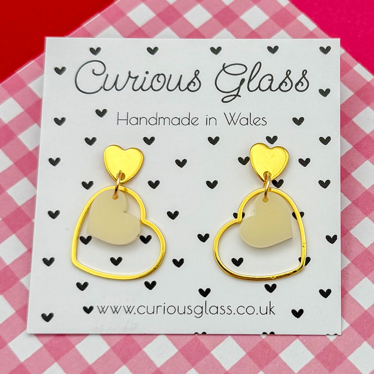 Delicate Hearts Acrylic Earrings