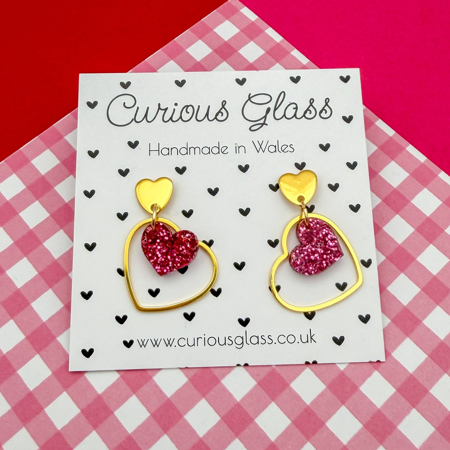 Delicate Hearts Acrylic Earrings