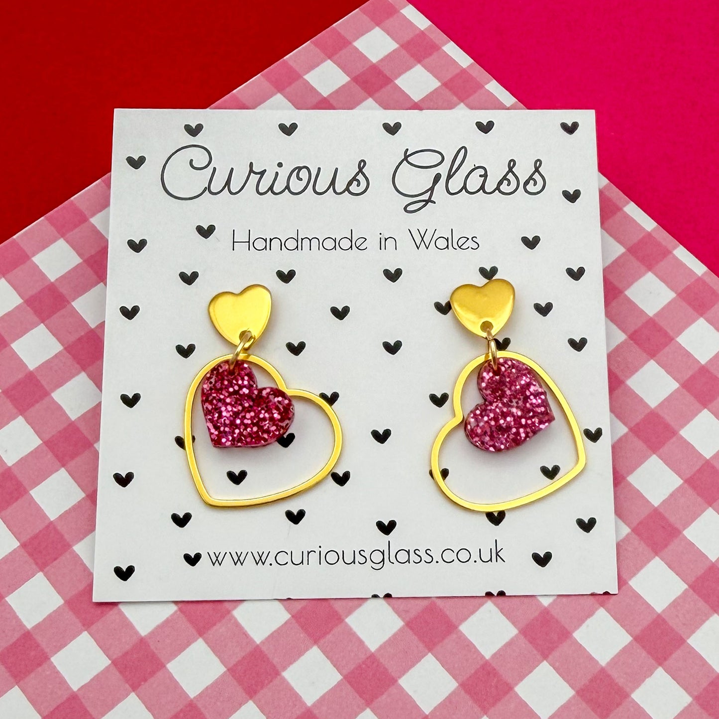 Delicate Hearts Acrylic Earrings