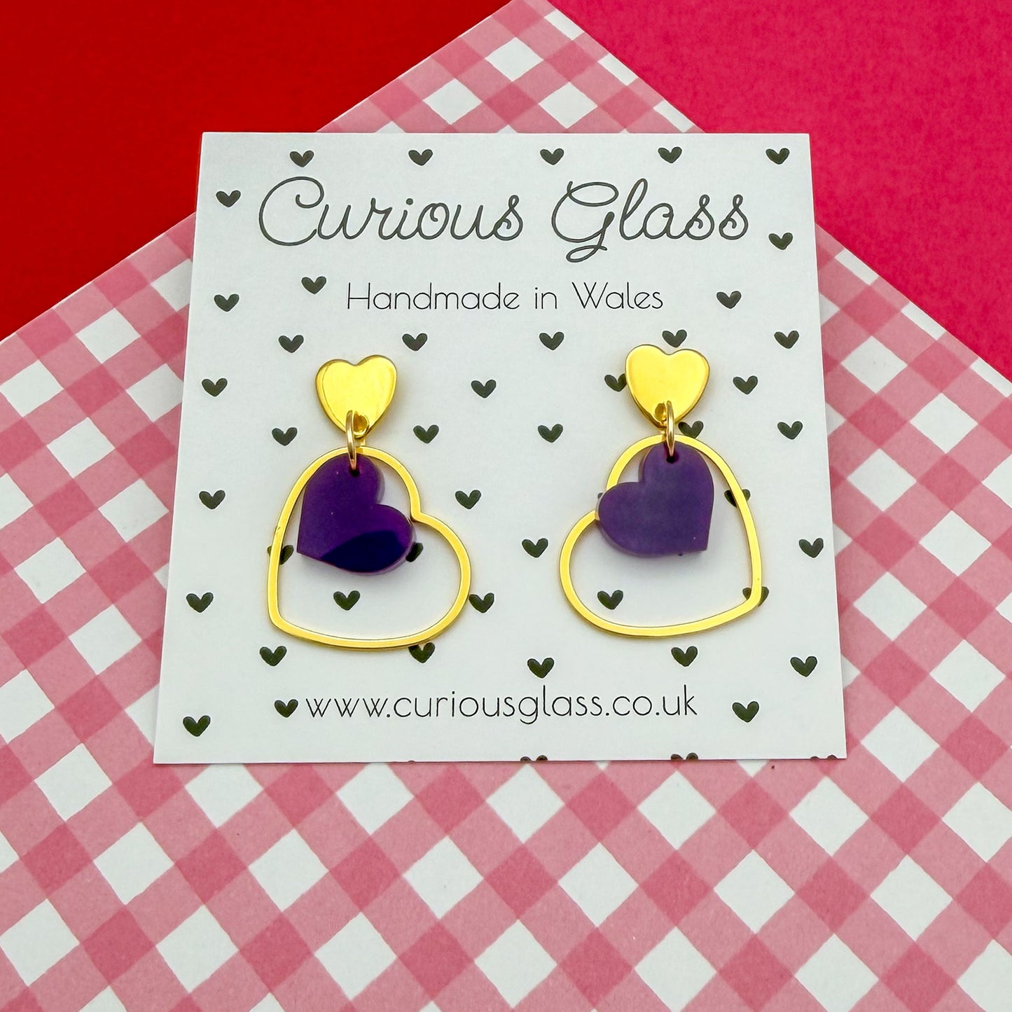 Delicate Hearts Acrylic Earrings
