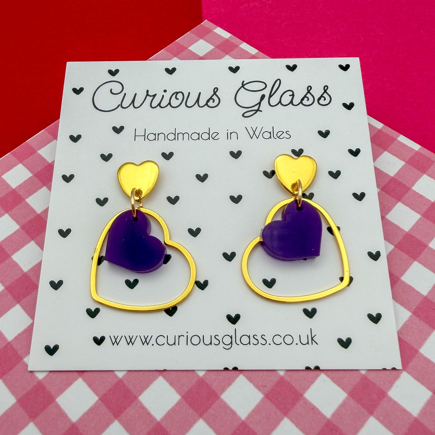 Delicate Hearts Acrylic Earrings