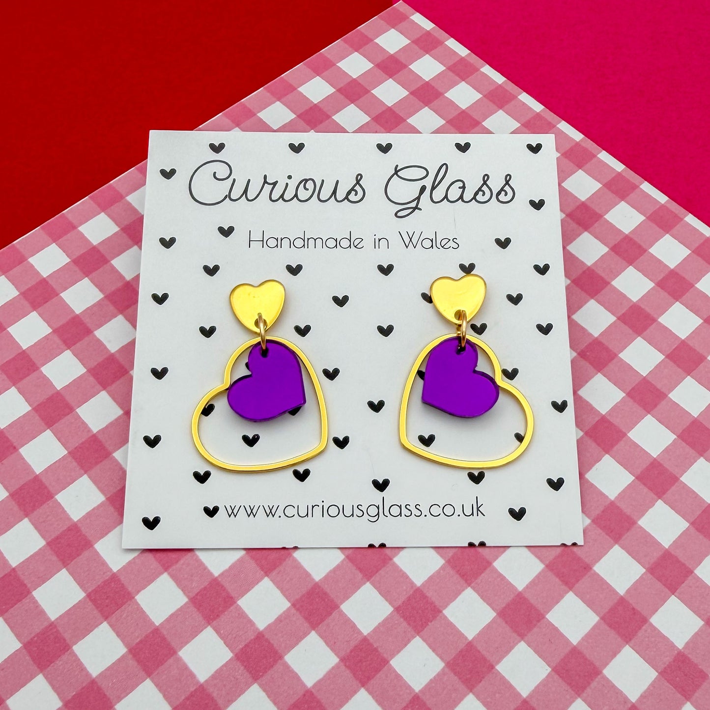 Delicate Hearts Acrylic Earrings